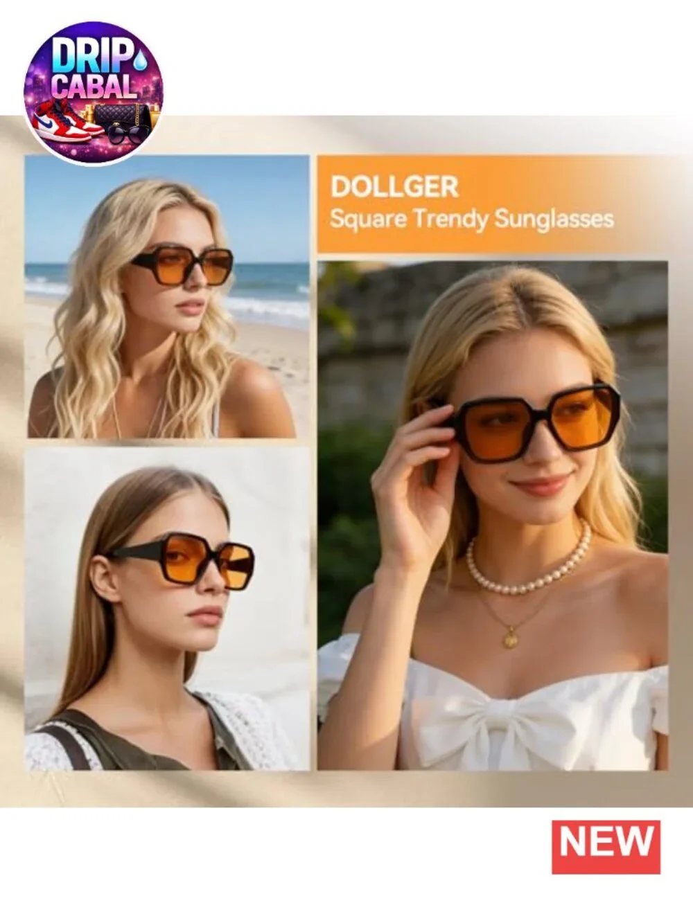 Oversized Square Sunglasses for Women Trendy Fashion UV400 Protection